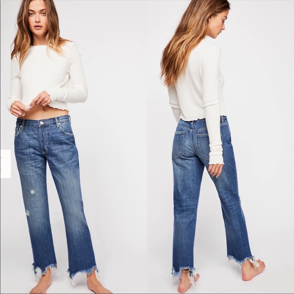 Free People We the Free Maggie Mid-Rise Straight-Leg Jean Size 25